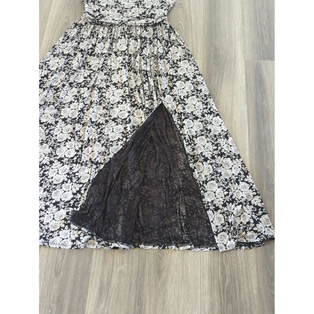 LTS Woman's Tall Black Floral Maxi Dress Size 14 - Picture 3 of 6